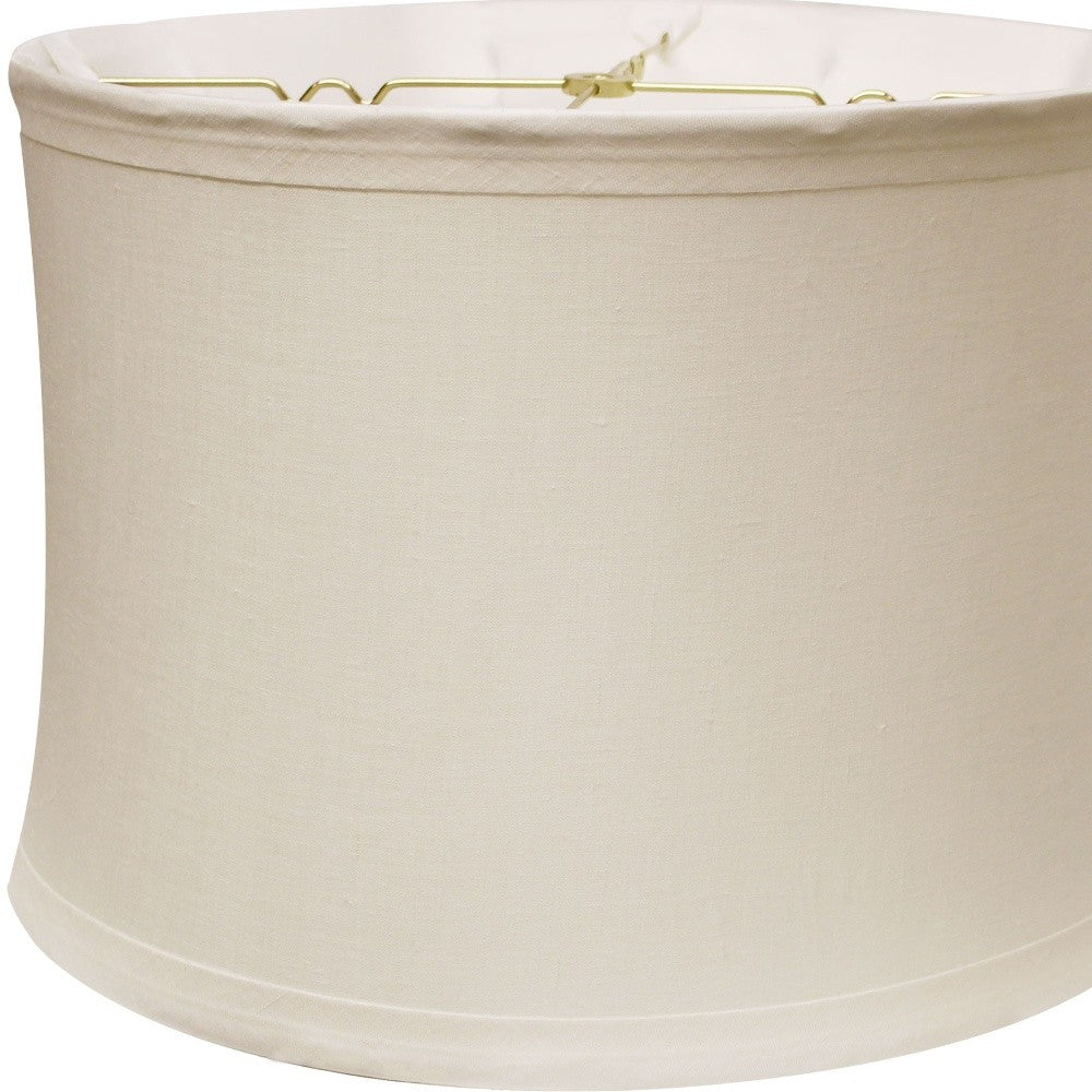 19" Snow Drum Trimmed Linen Lampshade