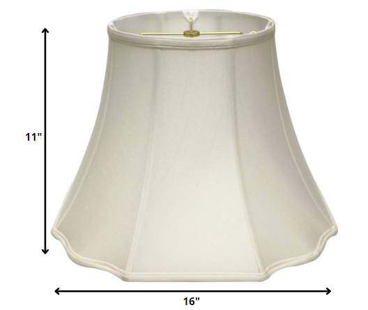 16" White Octagon Monay Shantung Lampshade