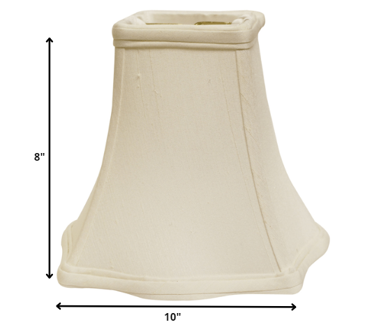 10" White Premium Square Monay Shantung Lampshade