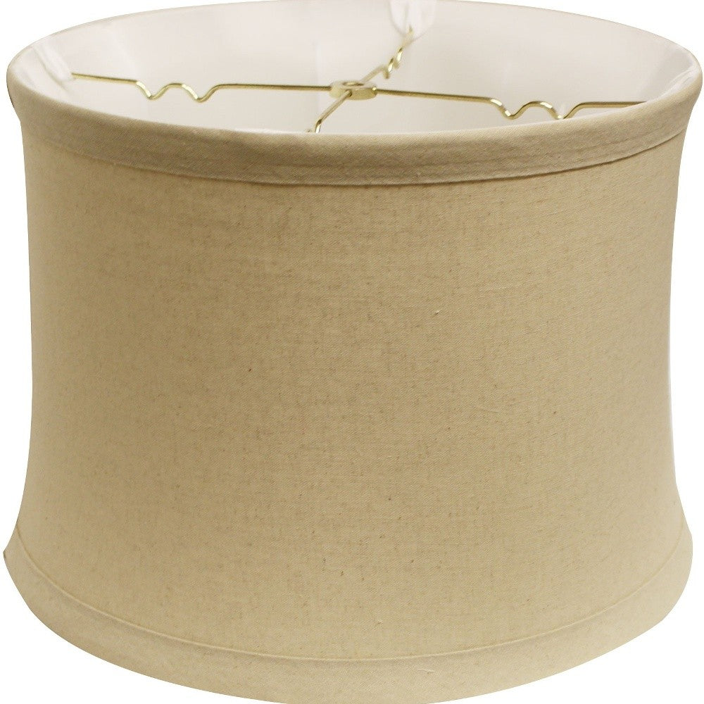 17" Rosewood Drum Trimmed Linen Lampshade