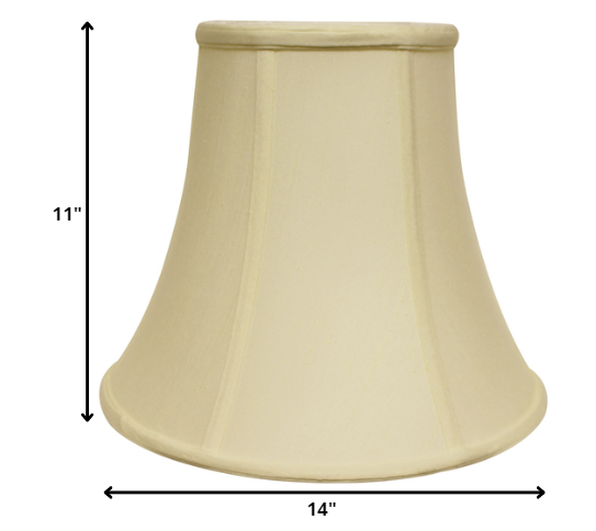 14" Ivory Premium Bell Monay Shantung Lampshade