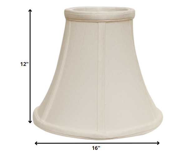 16" White Premium Bell Monay Shantung Lampshade