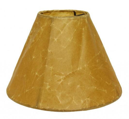 12" Brown Slanted Empire Crinkle Oil Paper Lampshade