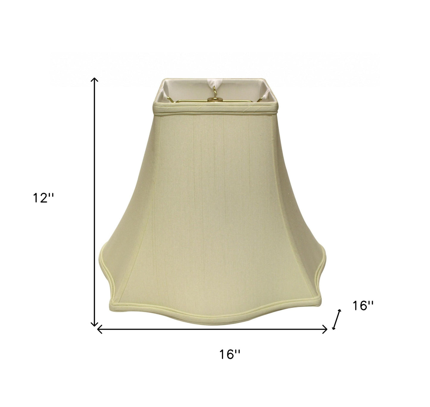 16" Ivory Premium Square Monay Shantung Lampshade