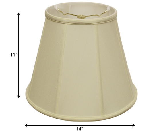 14" Ivory Slanted Empire Monay Shantung Lampshade