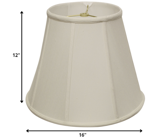 16" White Slanted Empire Monay Shantung Lampshade