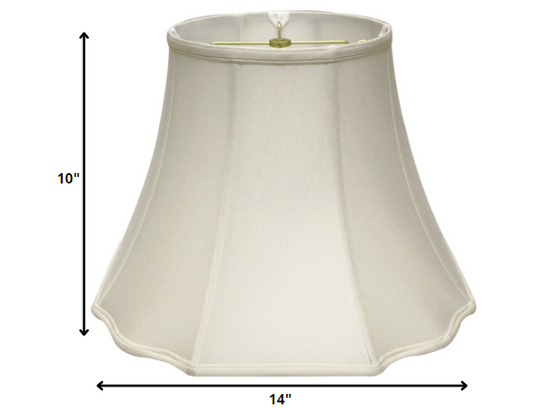 14" White Octagon Monay Shantung Lampshade