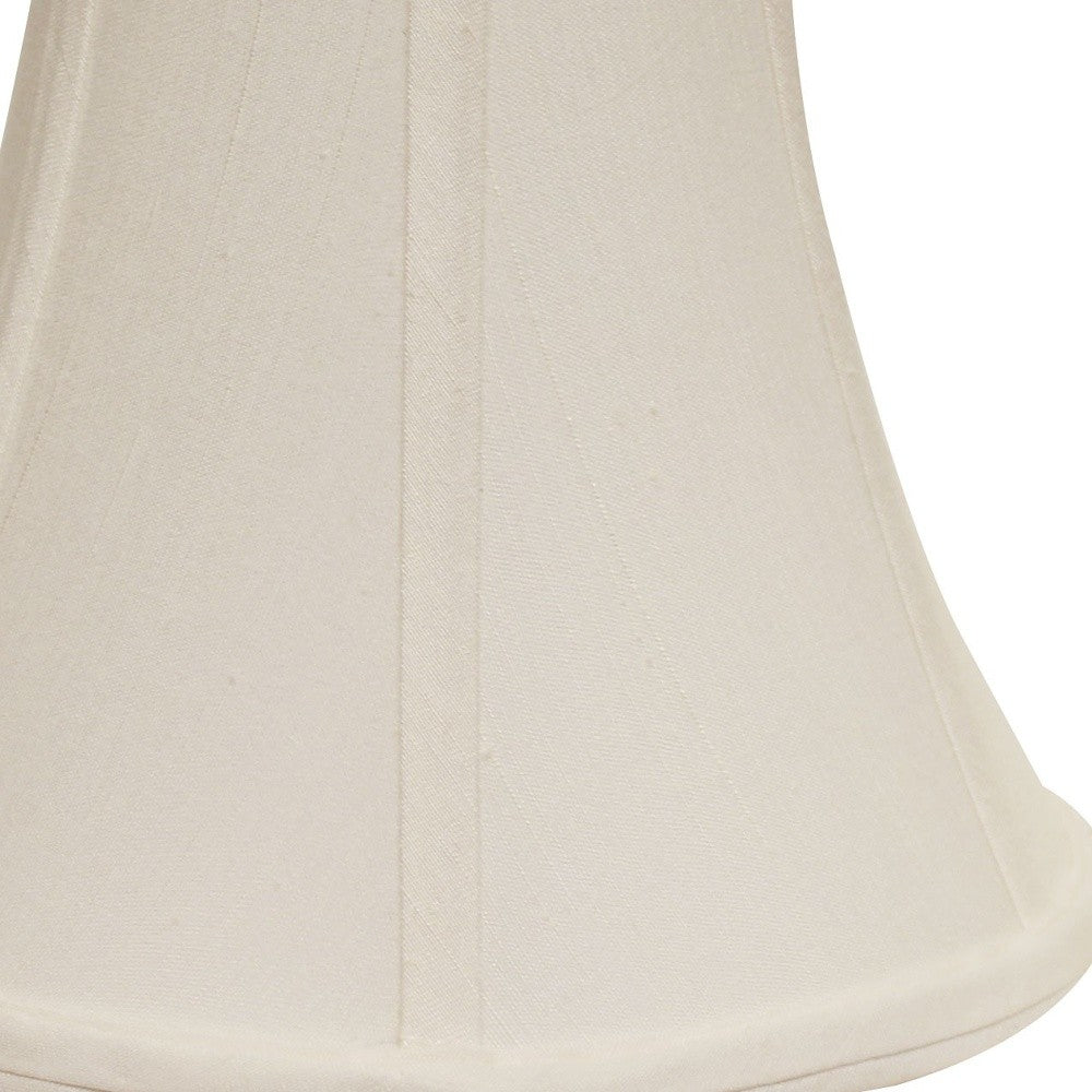 14" White Premium Bell Monay Shantung Lampshade