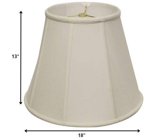 18" White Slanted Empire Monay Shantung Lampshade