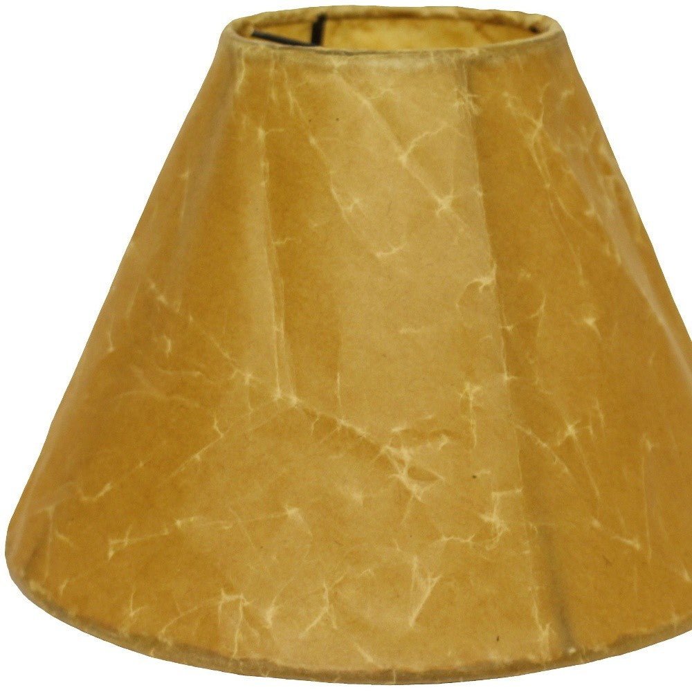 10" Brown Slanted Empire Crinkle Oil Paper Lampshade