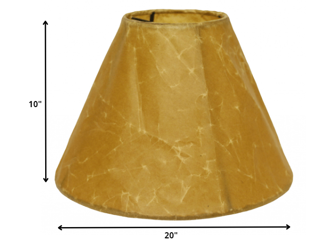 10" Brown Slanted Empire Crinkle Oil Paper Lampshade