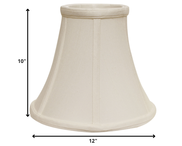 12" White Premium Bell Monay Shantung Lampshade