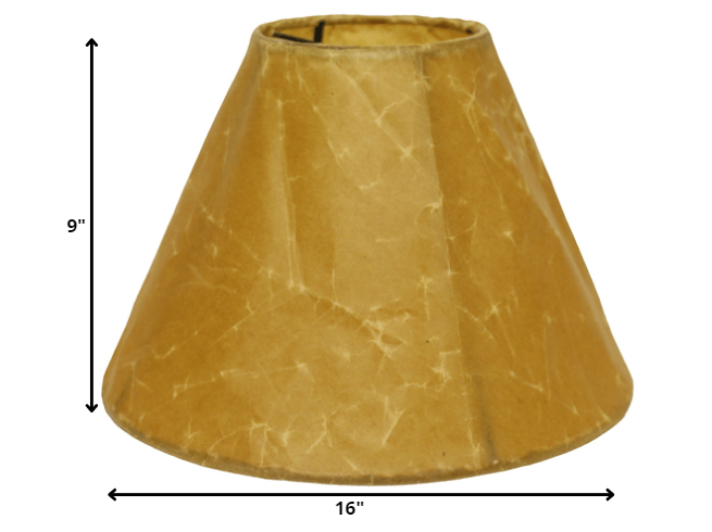 16" Brown Slanted Empire Crinkle Oil Paper Lampshade