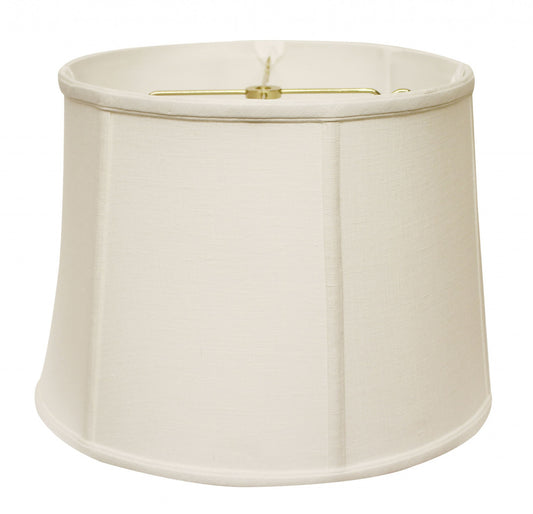 15" White Throwback Drum Linen Lampshade