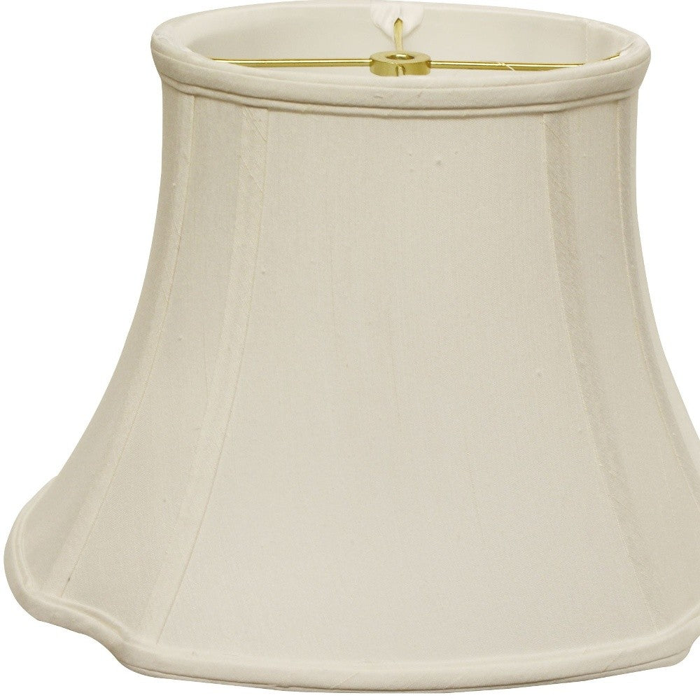 17" White Reversed Oval Monay Shantung Lampshade