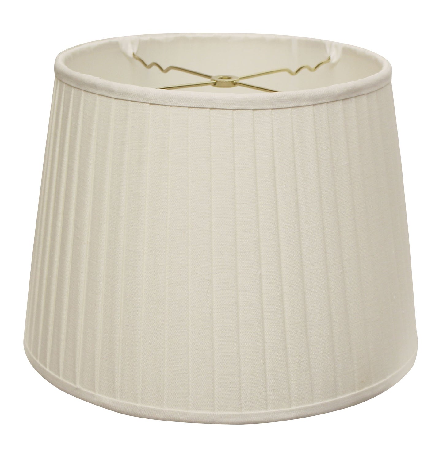 16" White Paperback Linen Lampshade with Side Pleats