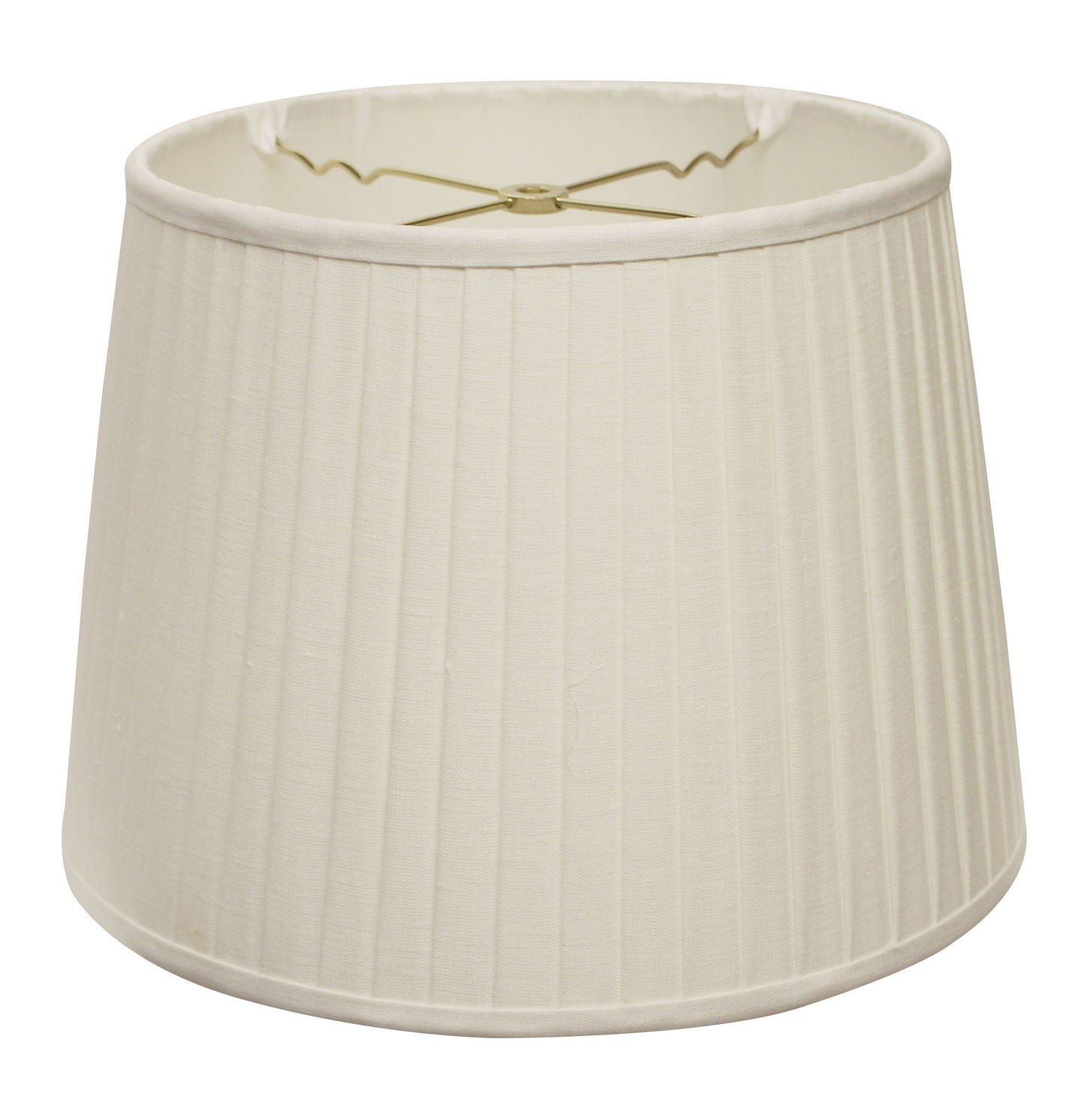 16" White Paperback Linen Lampshade with Side Pleats