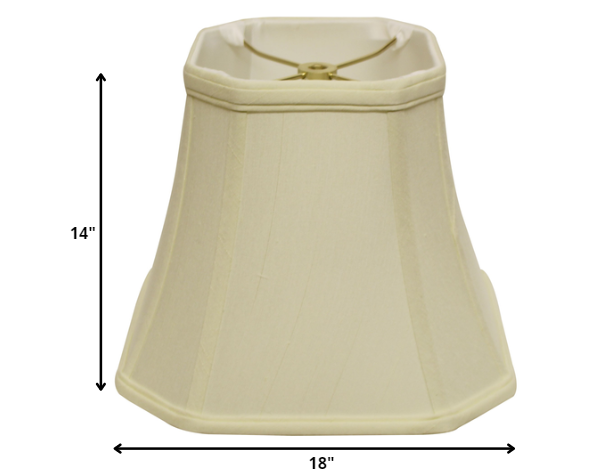 18" Ivory Slanted Square Bell Monay Shantung Lampshade