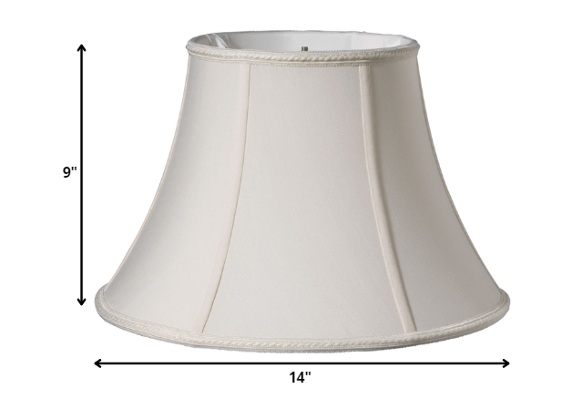 14" Cream Slanted Bell Paperback Shantung Lampshade