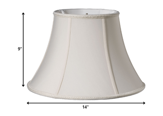 14" Cream Slanted Bell Paperback Shantung Lampshade