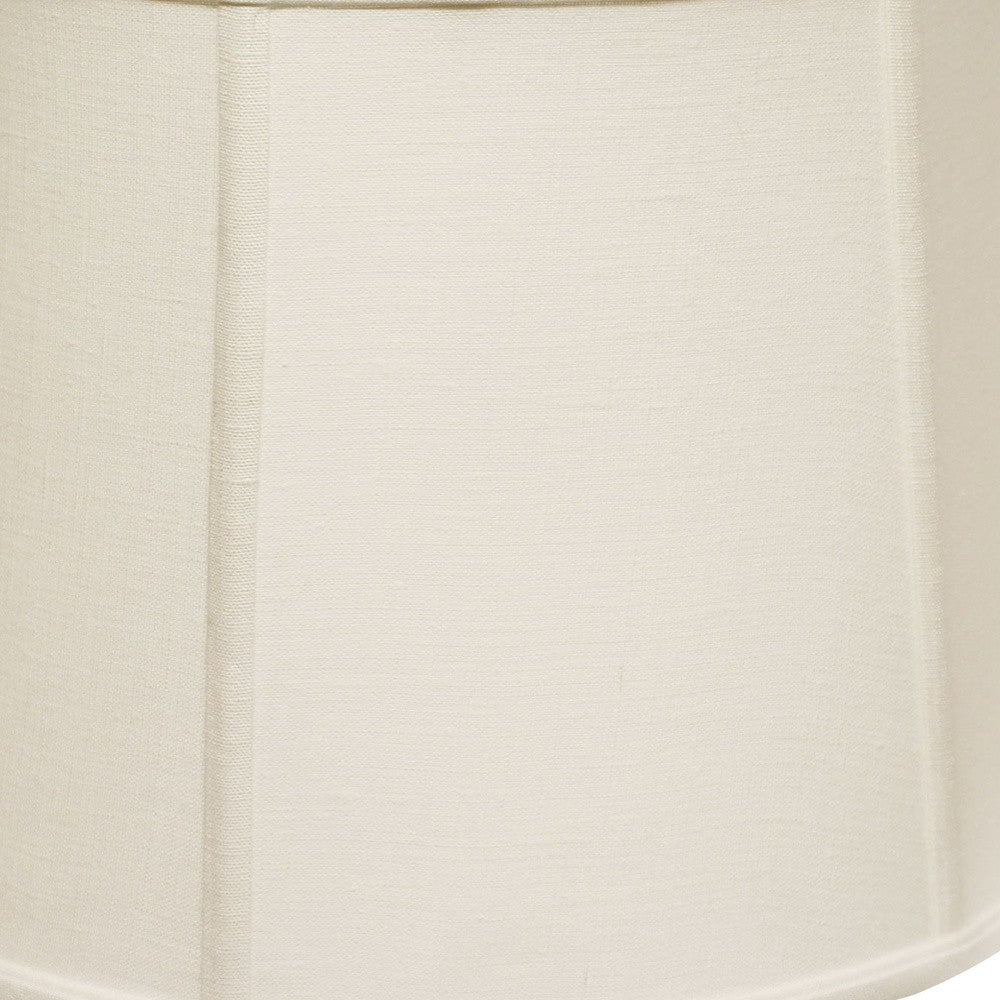 19" White Throwback Drum Linen Lampshade