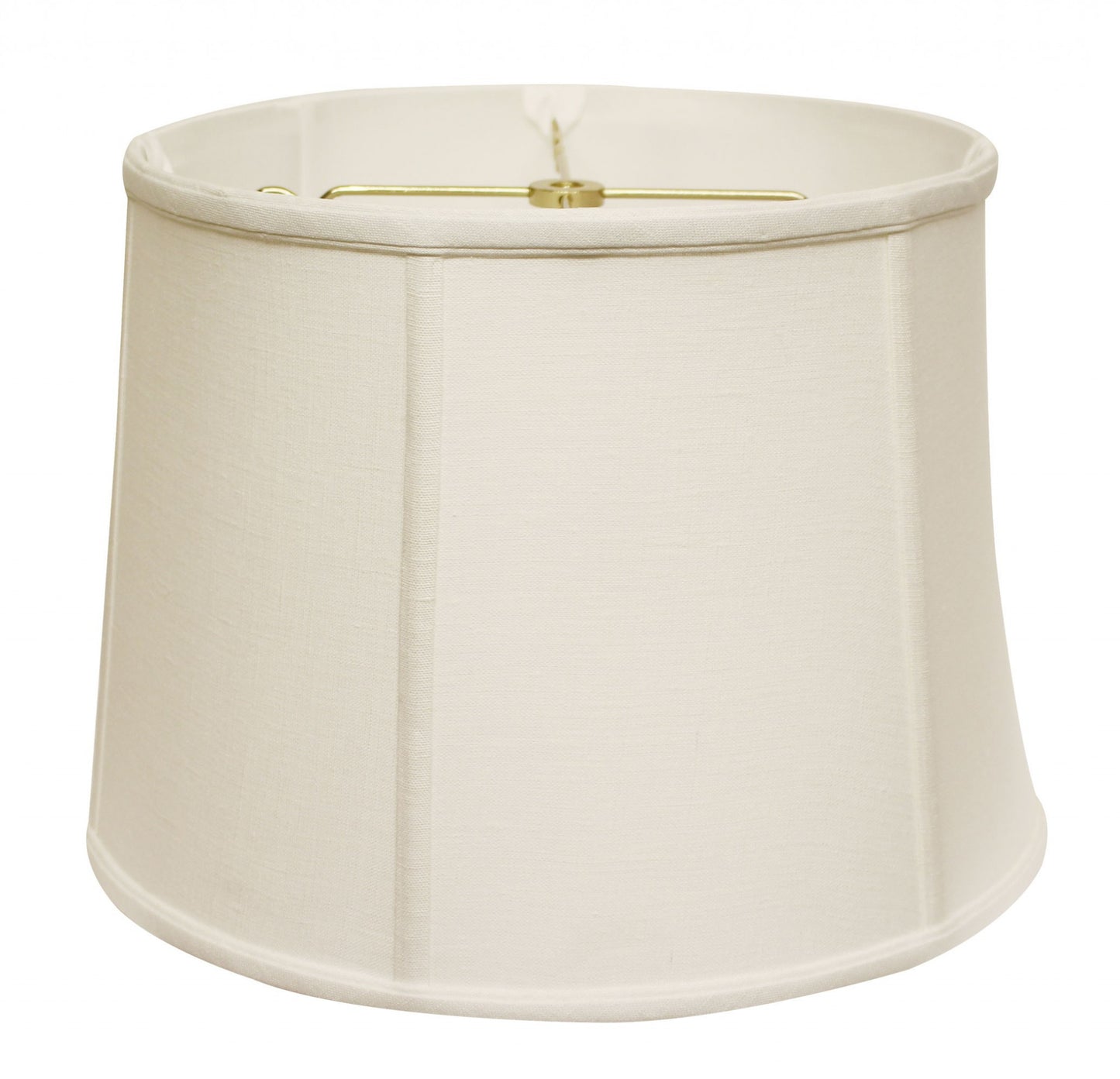 19" White Throwback Drum Linen Lampshade