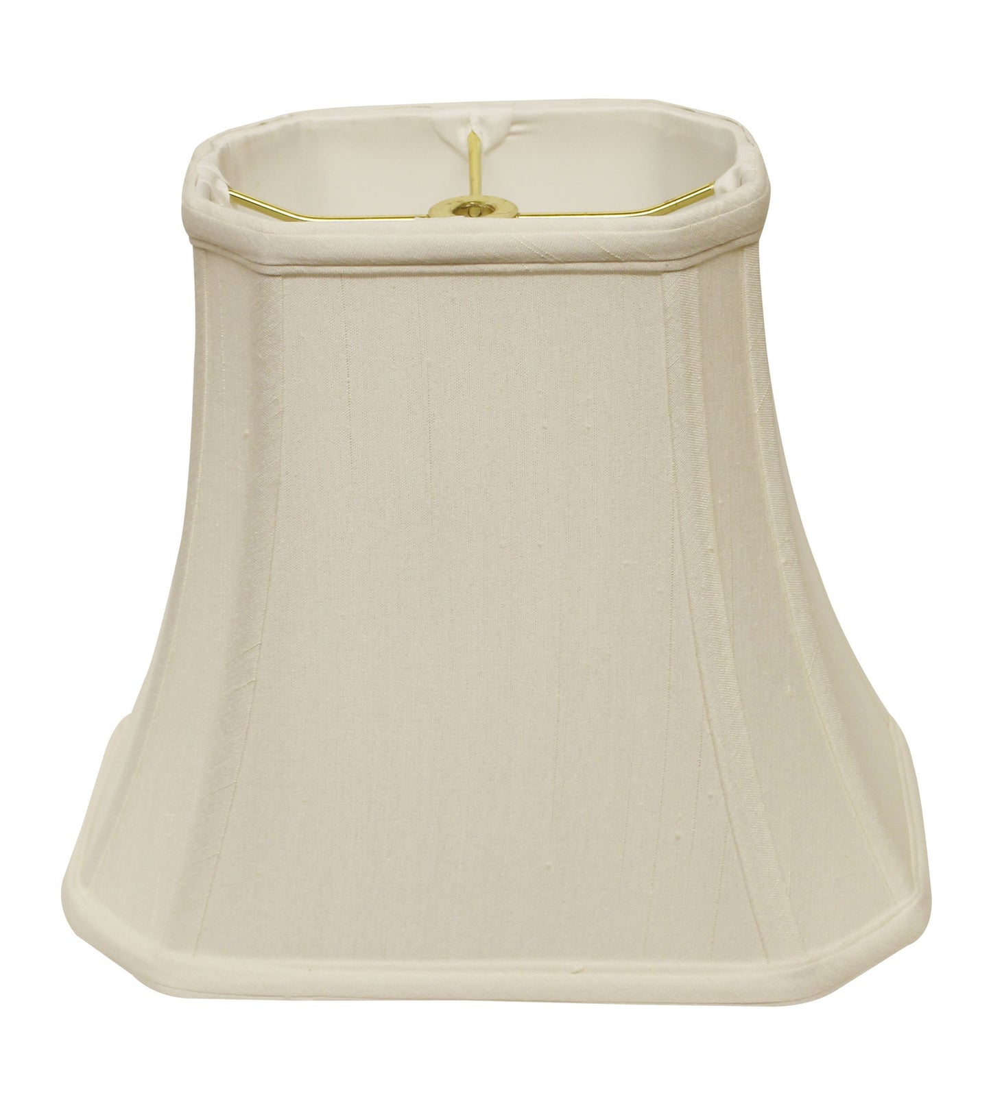 14" White Slanted Rectange Bell Monay Shantung Lampshade