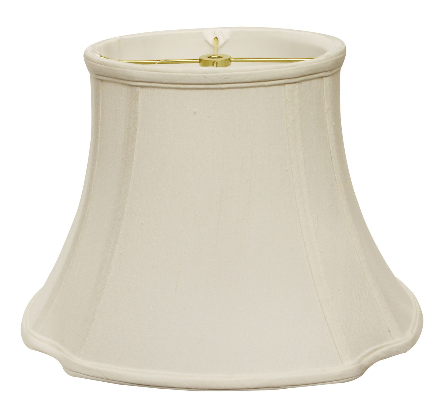 13" White Reversed Oval Monay Shantung Lampshade