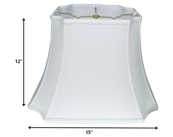 15" Snow Inverted Rectangle Shantung Lampshade