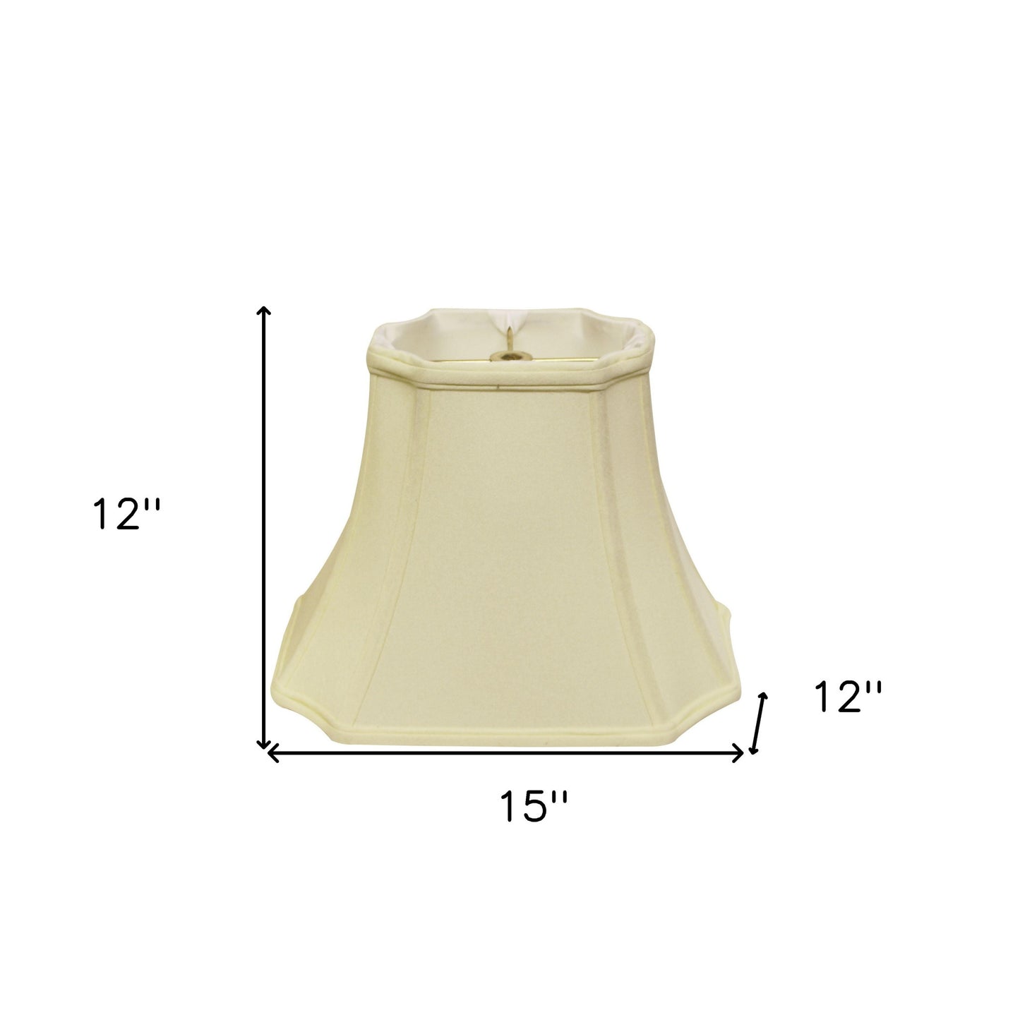 15" Ivory Inverted Rectangle Shantung Lampshade