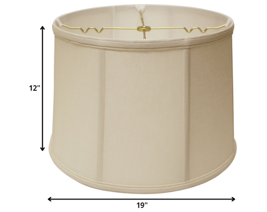 19" Off White Throwback Drum Linen Lampshade