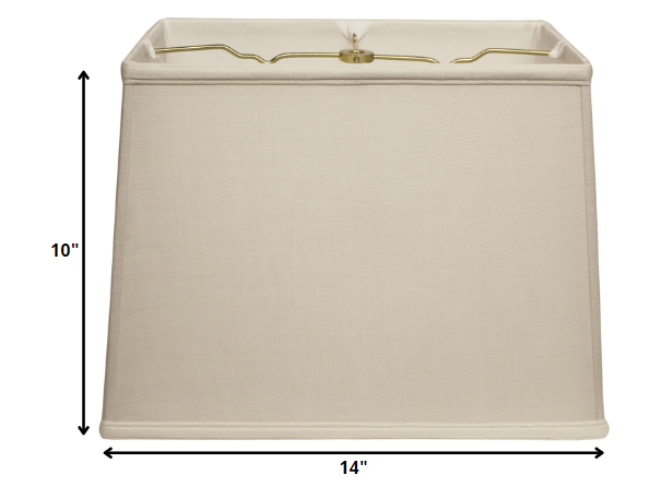 14" Off White Throwback Rectangle Linen Lampshade