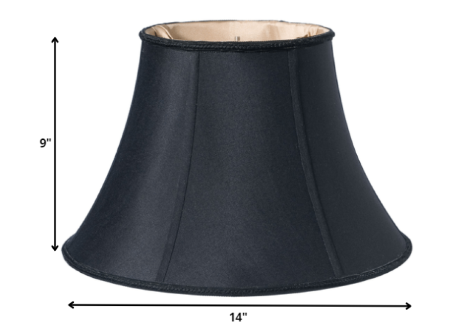 14" Black Slanted Bell Paperback Shantung Lampshade