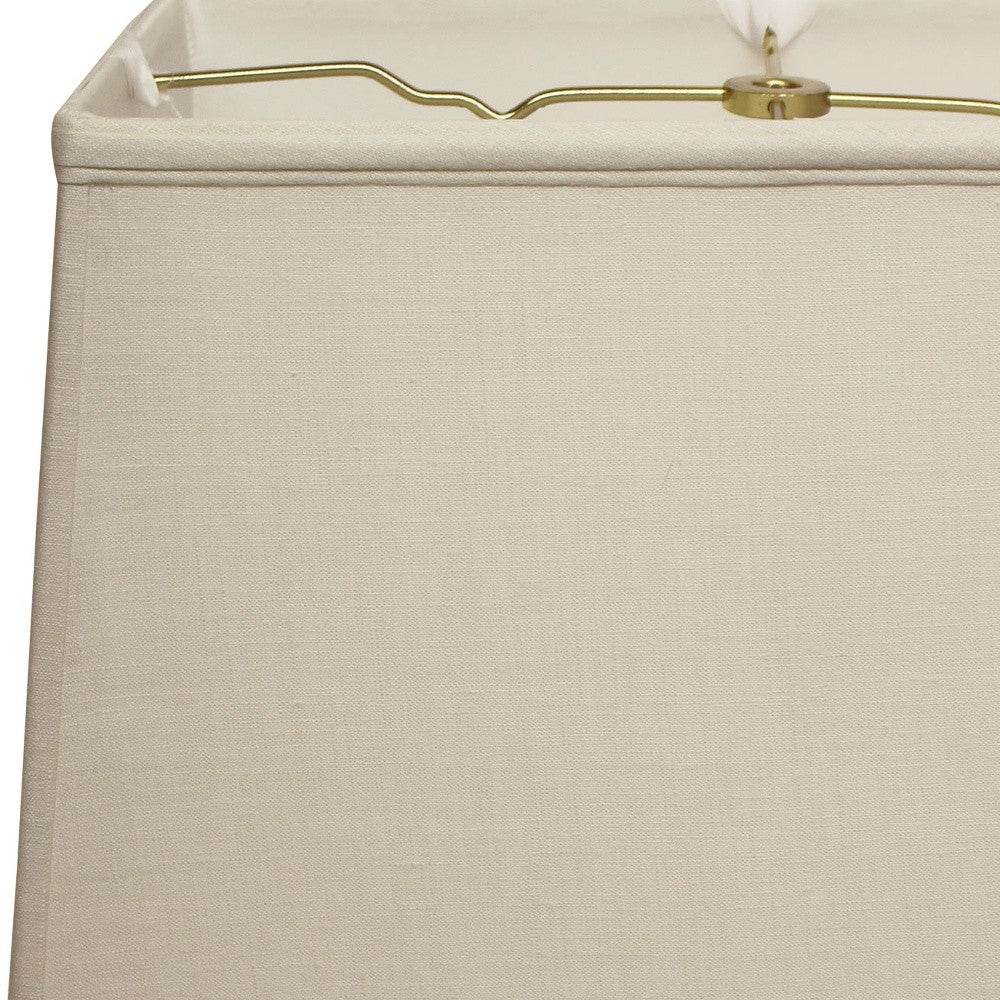 14" Off White Throwback Rectangle Linen Lampshade