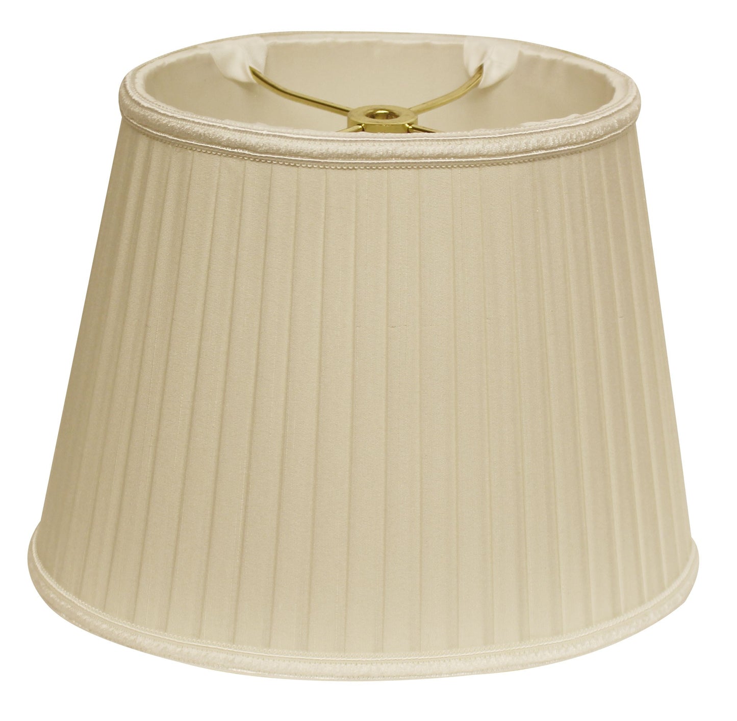 10" Ivory Oval Side Pleat Paperback Shantung Lampshade