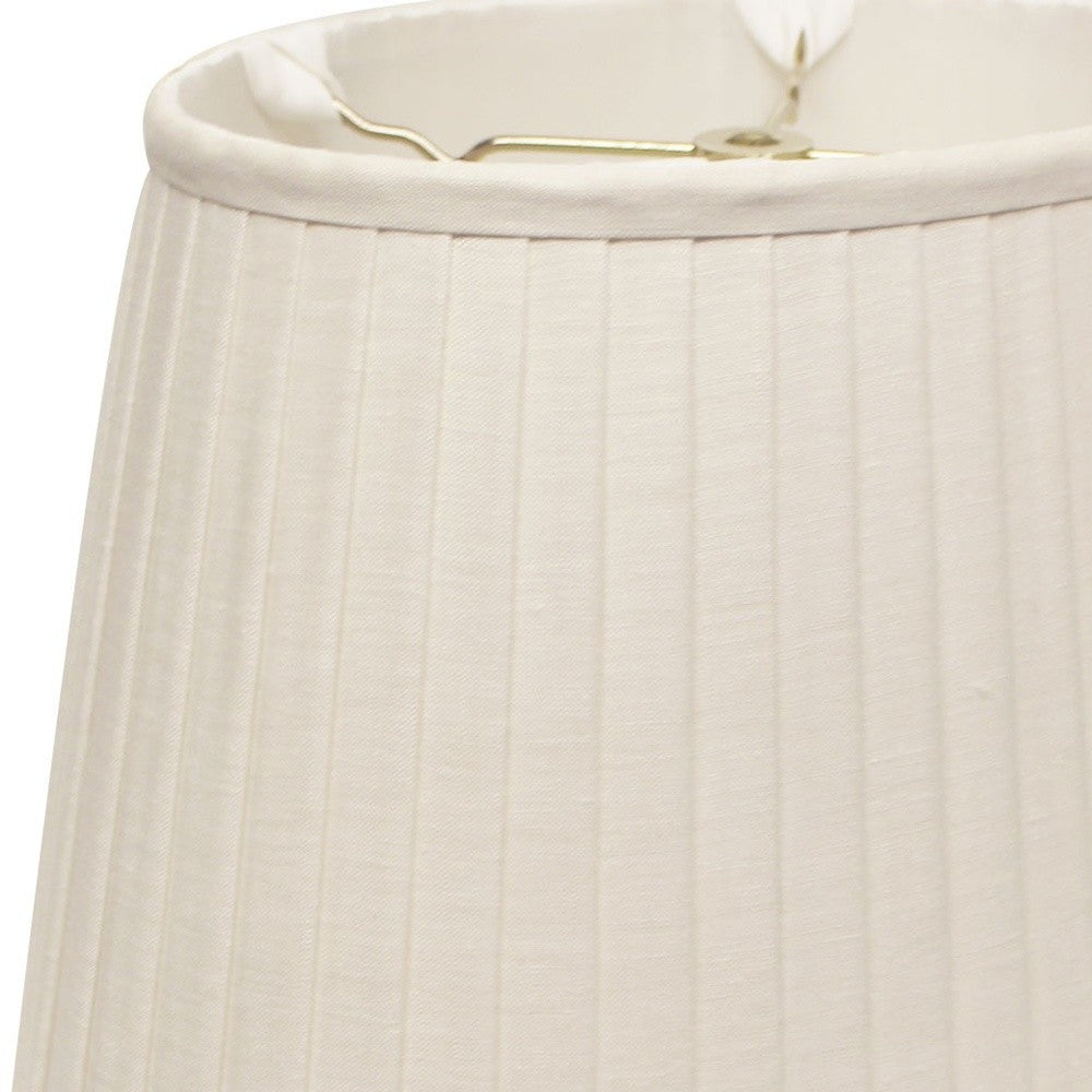 18" White Slanted Oval Paperback Linen Lampshade