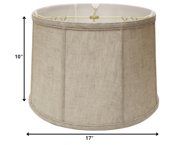 17" Cream Throwback Drum Linen Lampshade