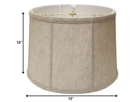 15" Cream Throwback Drum Linen Lampshade