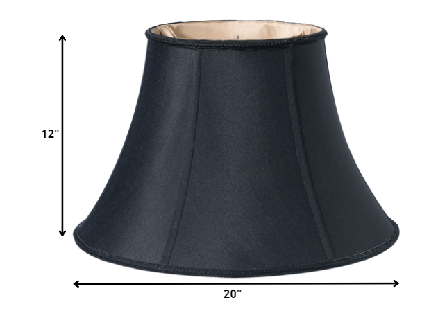 20" Black Slanted Bell Paperback Shantung Lampshade