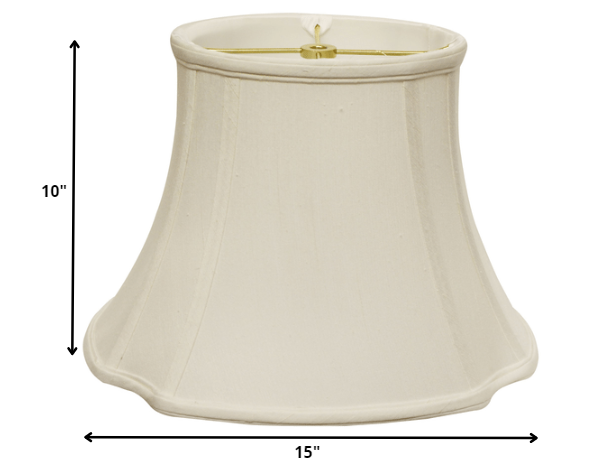 15" White Reversed Oval Monay Shantung Lampshade