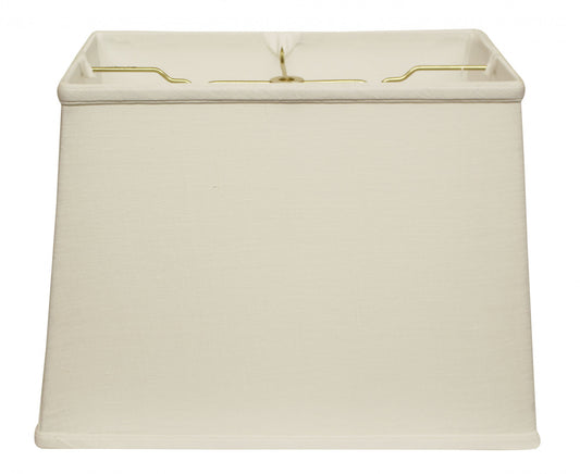 18" White Throwback Rectangle Linen Lampshade