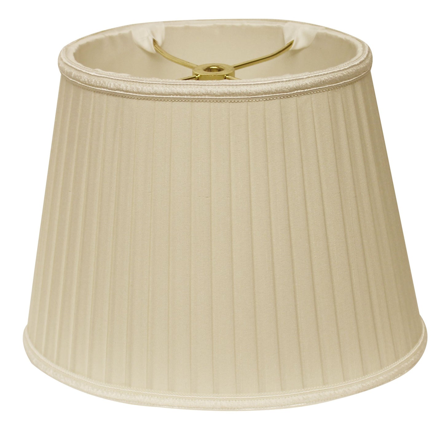 14" Ivory Oval Side Pleat Paperback Shantung Lampshade