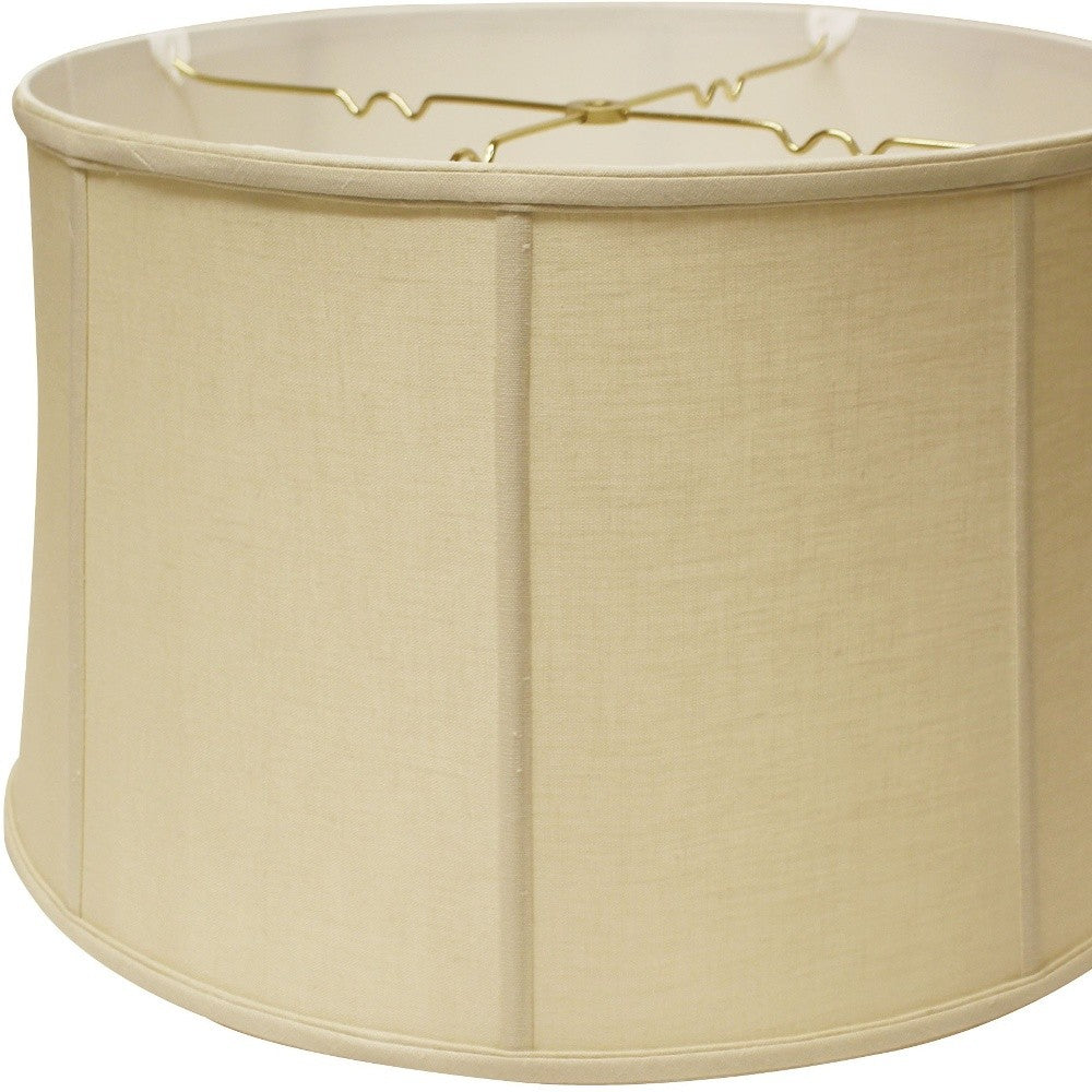 17" Pale Brown Throwback Drum Linen Lampshade