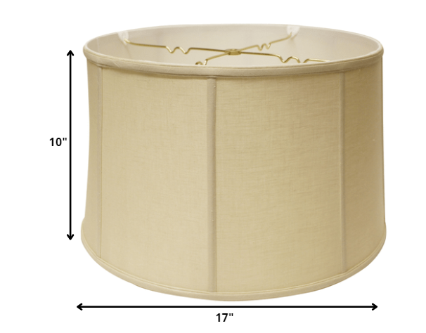 17" Pale Brown Throwback Drum Linen Lampshade