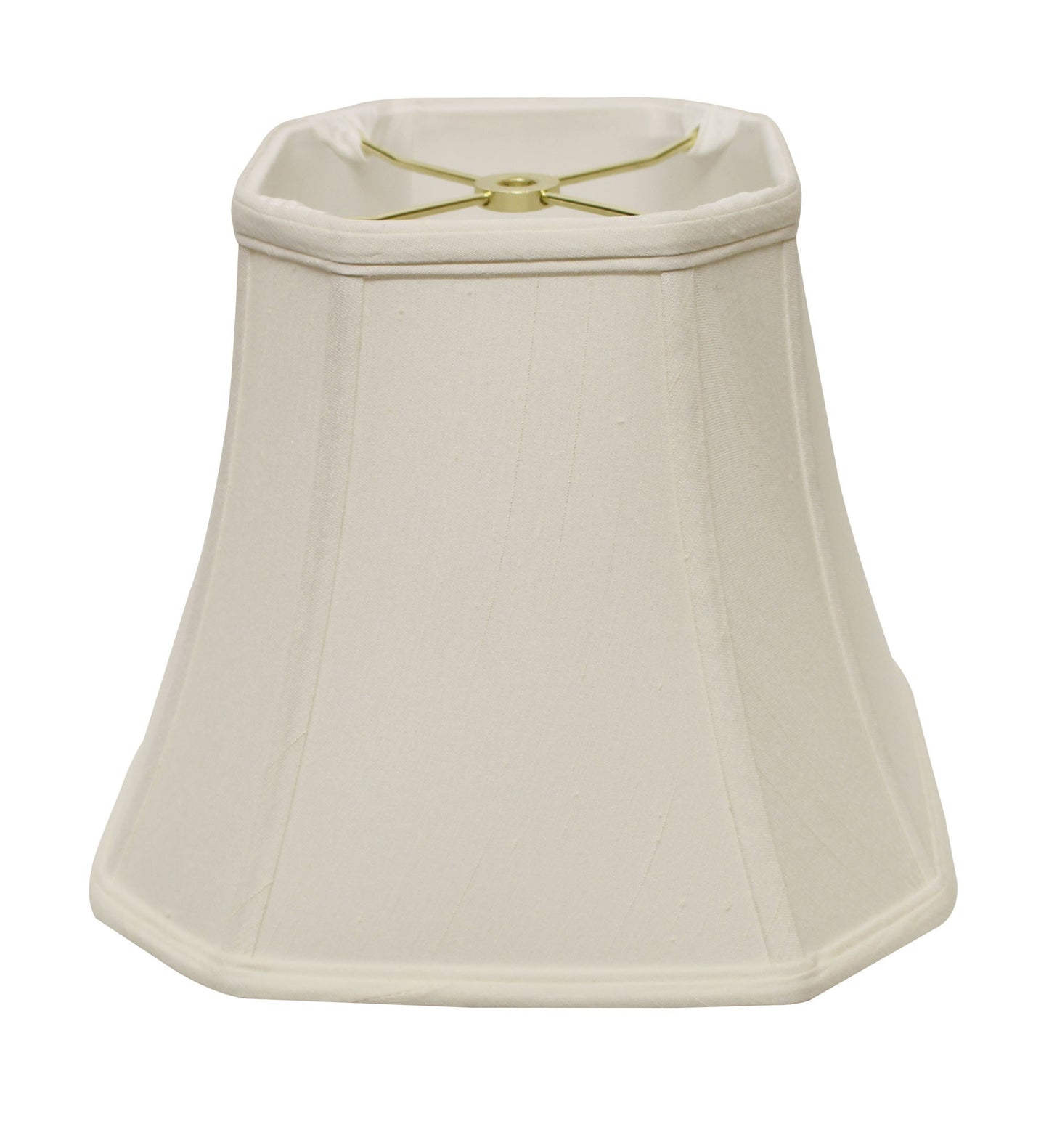 15" White Slanted Square Bell Monay Shantung Lampshade