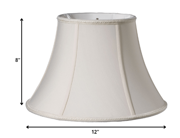 12" Cream Slanted Bell Paperback Shantung Lampshade