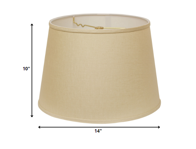 14" Parchment Biege Rounded Empire Slanted Linen Lampshade