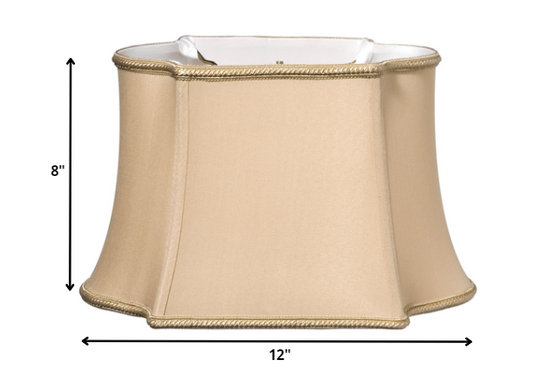 12" Vintage Gold Premium Oblong Shantung Lampshade