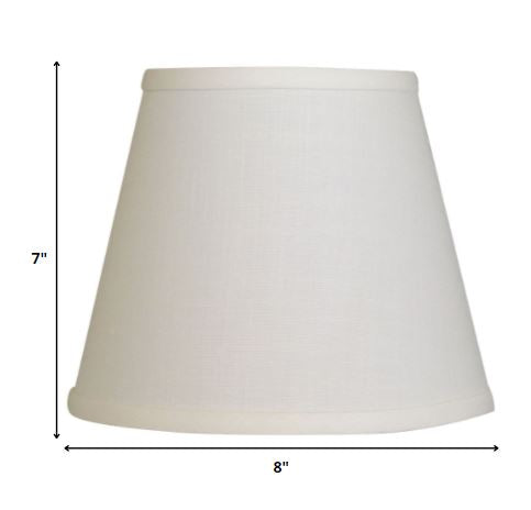 8" White Hardback Empire Linen Lampshade