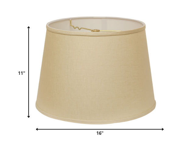 16" Parchment Biege Rounded Empire Slanted Linen Lampshade